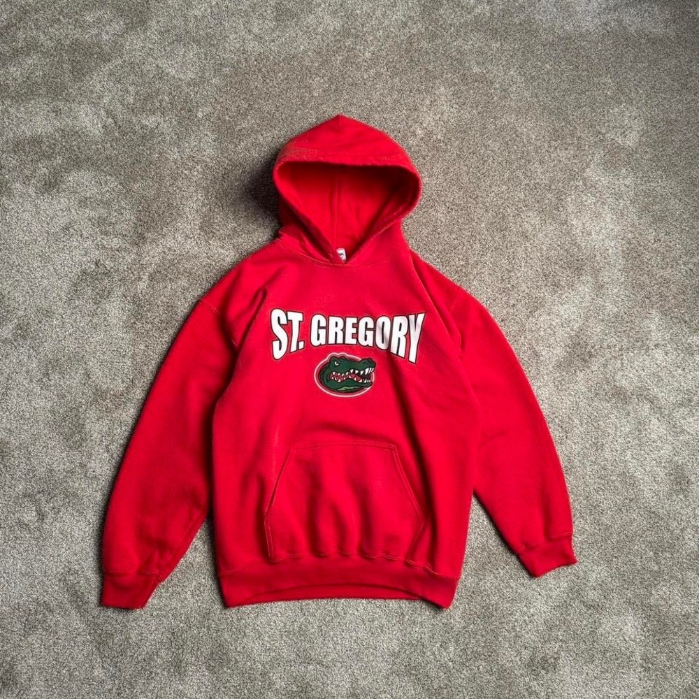 ST. GREGORY RED SUN FADED PULLOVER HOODIE